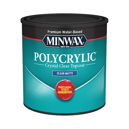 Minwax Minwax Polycrylic Matte Crystal Clear Water-Based Polycrylic Protective Finish 0.5 pt 222224444